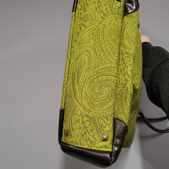 Nicole Miller Paisley Croc Embossed Laptop Tote - Picture 4 of 9